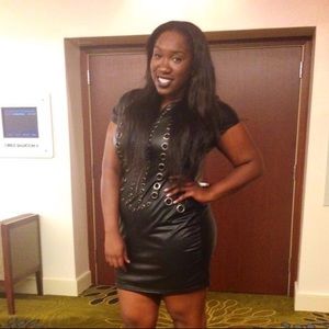 F21 Black Leather Dress